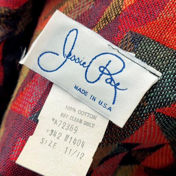 Vintage 90s Geometric Pattern Cropped Blazer Jacket With Statement Buttons - Picture 10 of 11